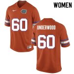 Women's Florida Gators #60 Houston Underwood NCAA Nike Orange Authentic Stitched College Football Jersey NRF5762SY